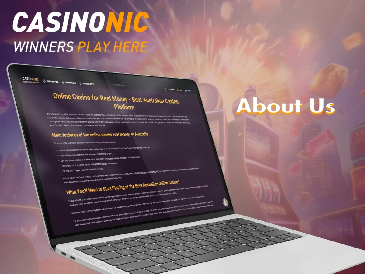 Casinonic Casino Interface Showing Slots and Features