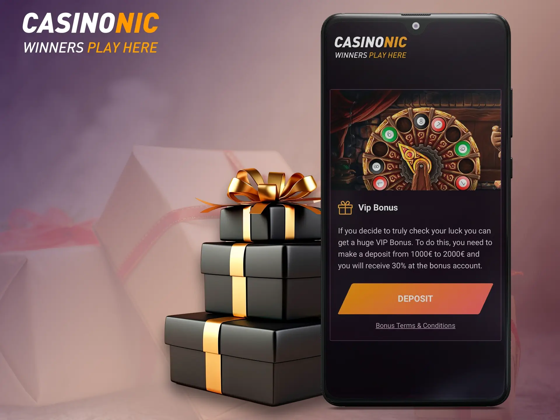 Casinonic's wide range of bonus programme will give a great start to new casino users.