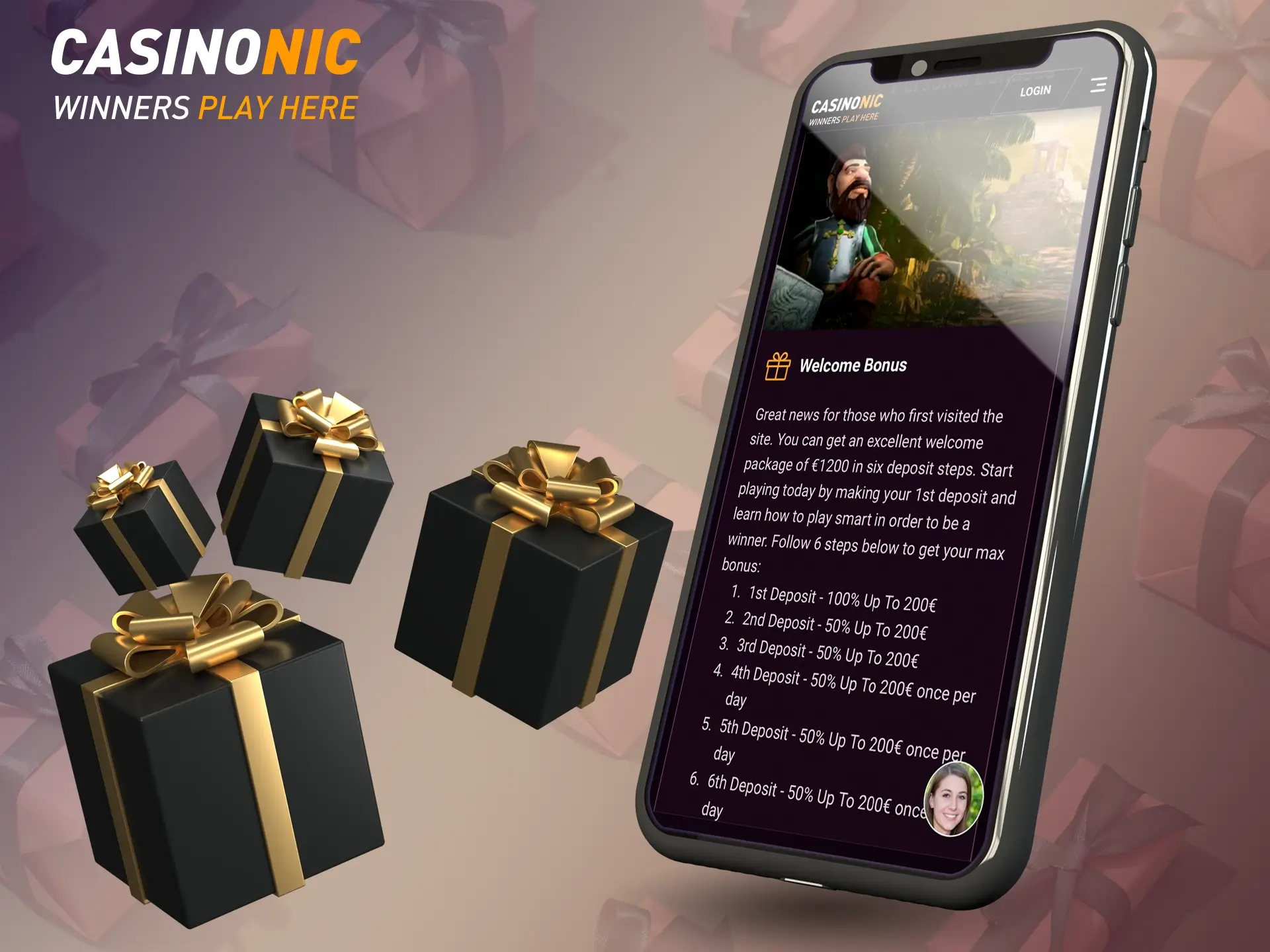 Make a deposit at Casinonic Casino and get your first long-awaited bonus.