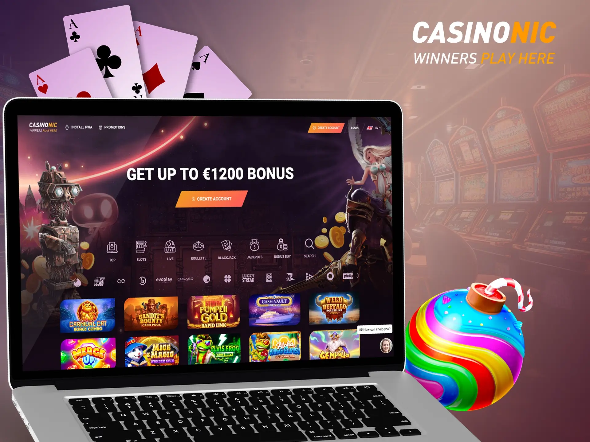 A huge range of games will not let Casinonic gamblers get bored.