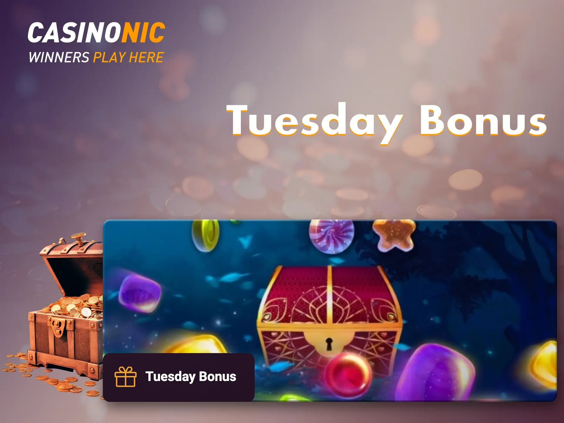 Fund your account on Tuesdays and get a great deposit bonus.