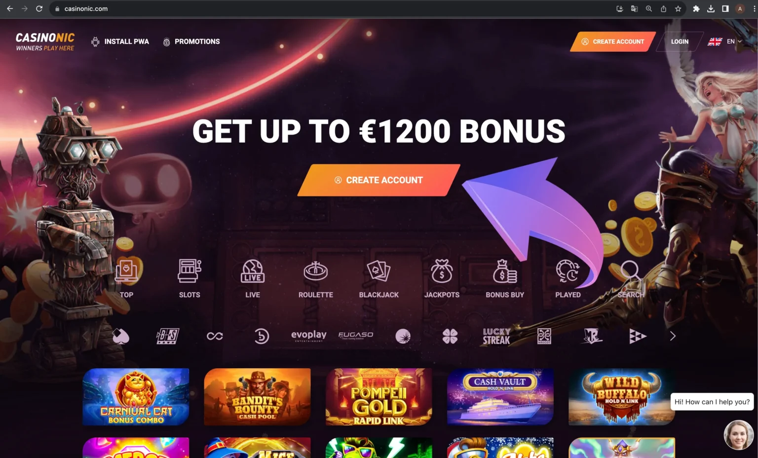 Casinonic Online Registration