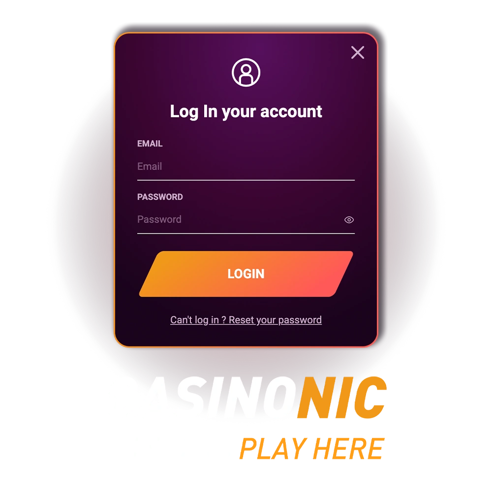 Complete the Casinonic login and account creation in Australia to play.