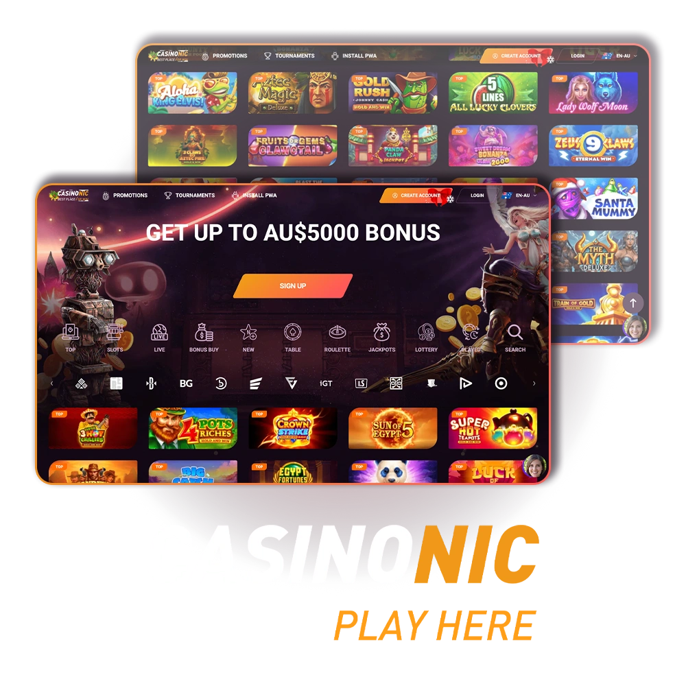 Join Casinonic Australia online casino and betting website for top rewards.