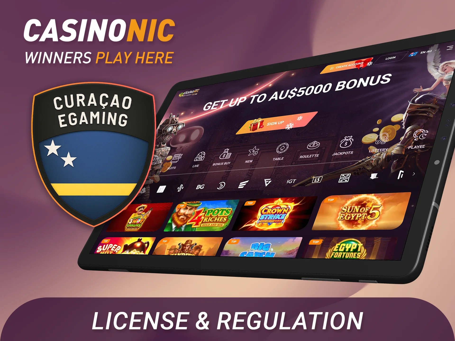 Check why is Casinonic legit in Australia license and regulation details.