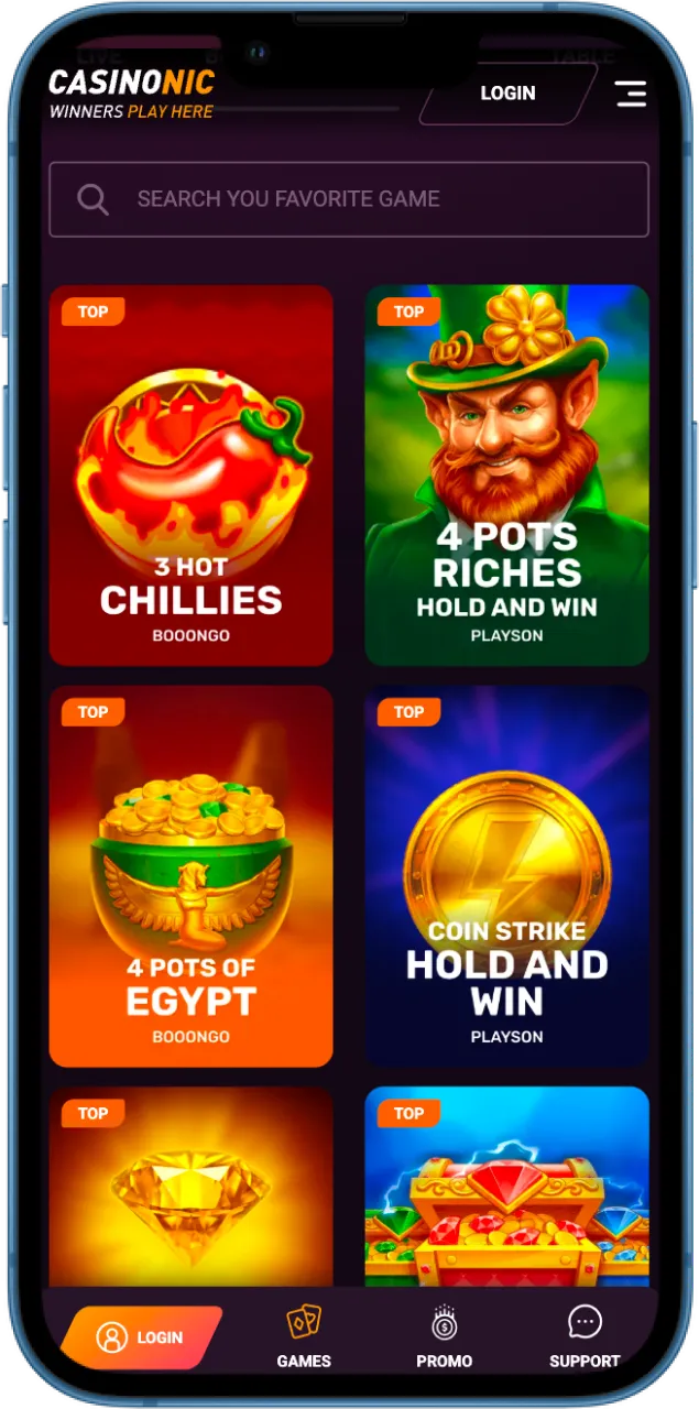 Casinonic Casino has a user-friendly interface.