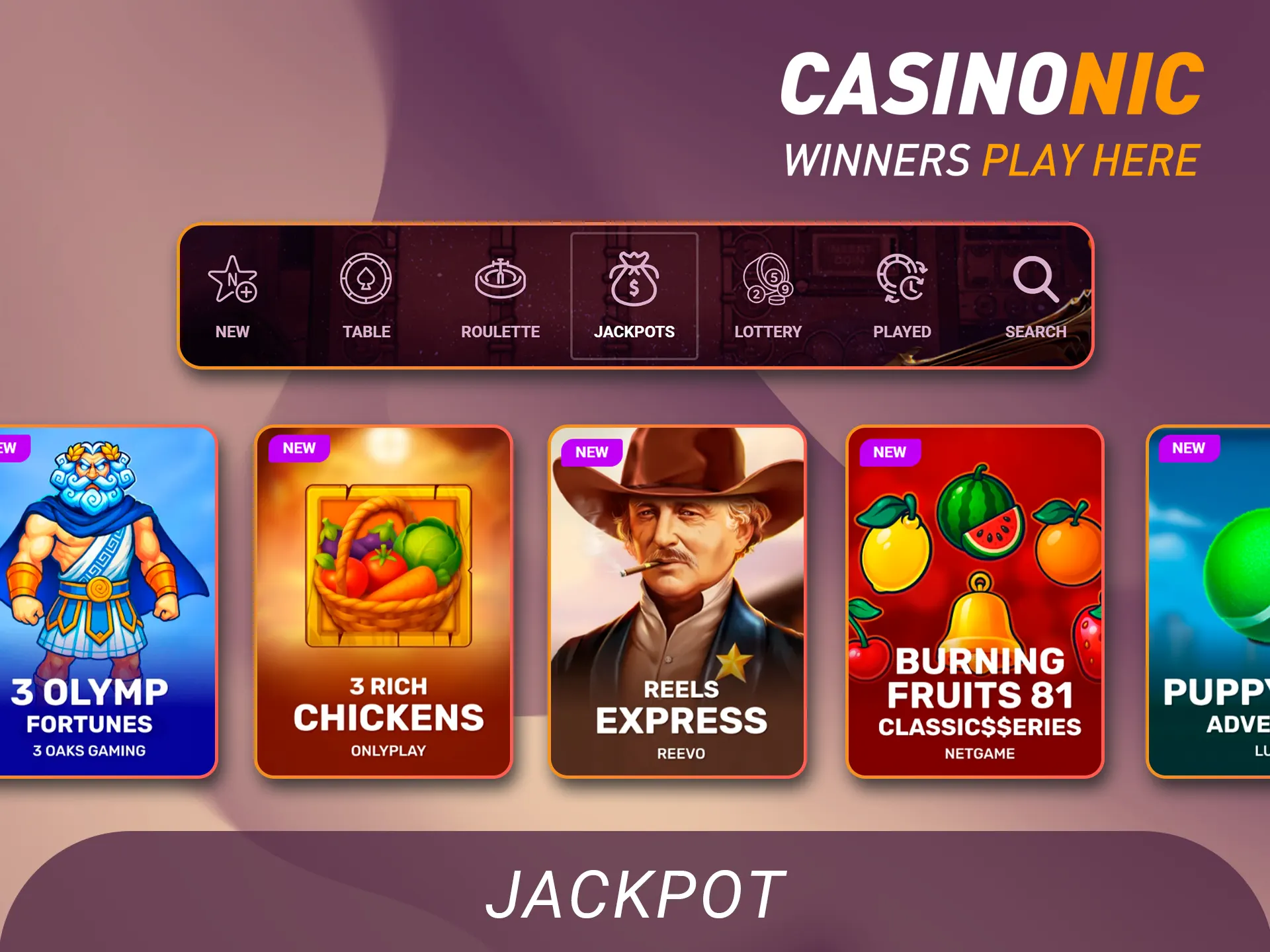 Win huge jackpot prizes on the Casinonic site today.