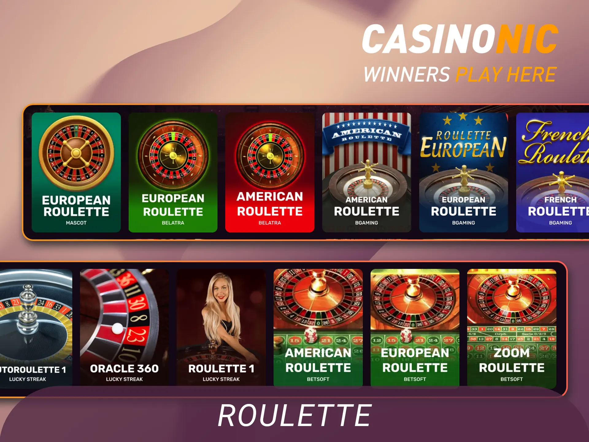 Play exciting roulette tables on the Casinonic site today.